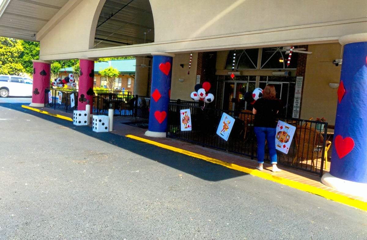 Decorated Facility Entrance