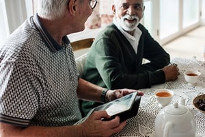 Two Elderly Men Talking